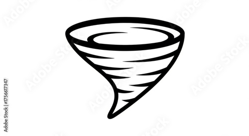 Illustration of a tornado, a powerful and destructive weather phenomenon, swirling vortex of wind, symbol of natures fury and danger