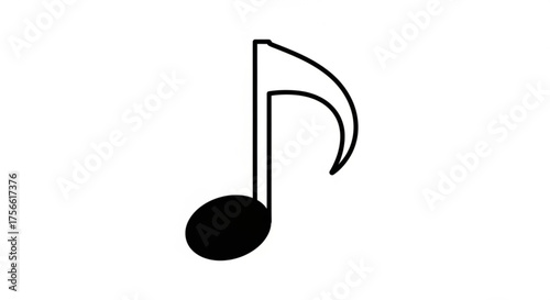 Black musical note, a symbol of melody, harmony, and rhythm, representing the universal language of music and its power to evoke emotions