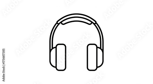 Headphones for listening to music, audio equipment for enjoying music and podcasts simple line art icon of a headphone