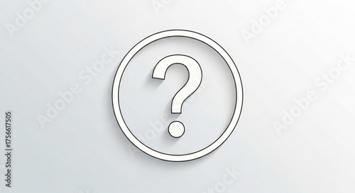 Question mark icon in a circle symbol of help, support, faq, question, detail, contact, service, assistance and advice