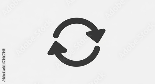 Circular arrows icon, representing synchronization, refresh, or rotation, , conveying a sense of continuous process