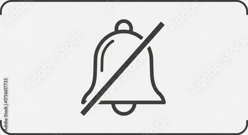 Muted notification bell icon with a line through it, indicating that notifications are turned off, simple and clean design