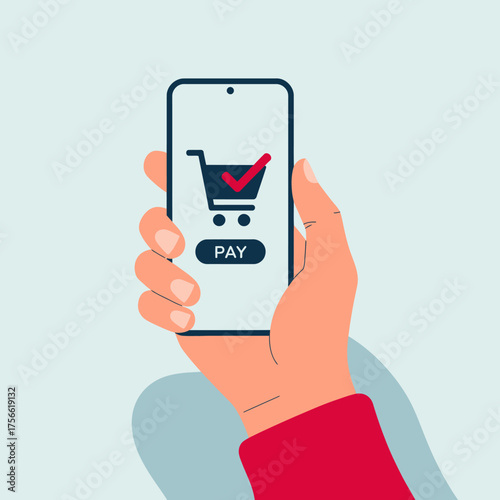 A close-up view of a hand holding a smartphone showcasing a payment interface, representing the modern convenience and ease of mobile transactions.