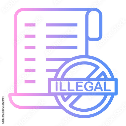 illegal Line Gradient Icon