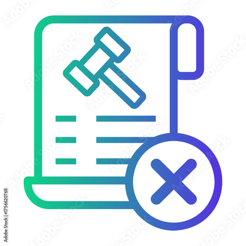 illegal Line Gradient Icon