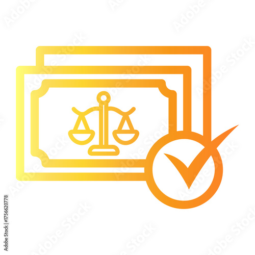 legal Line Gradient Icon