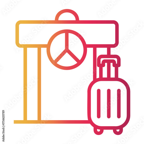 stamp Line Gradient Icon