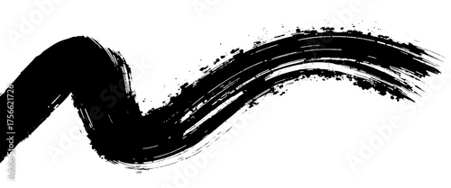 Vector abstract wavy ink curved brush stroke element	
