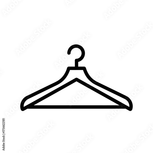 Clothing hanger icon, simple line art