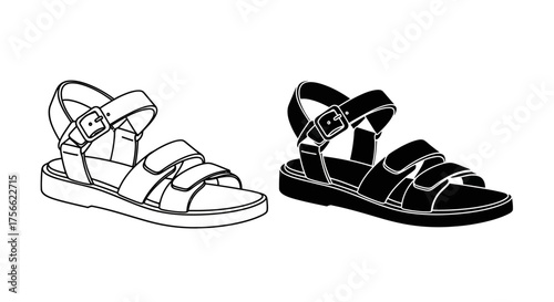 Open footwear illustration