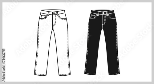 Classic Denim Jeans Illustration