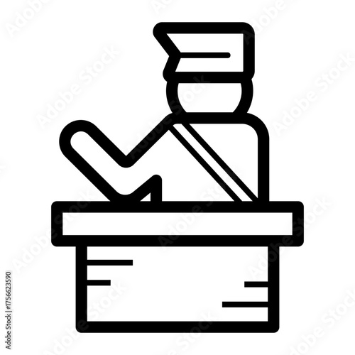 passport control Line Icon