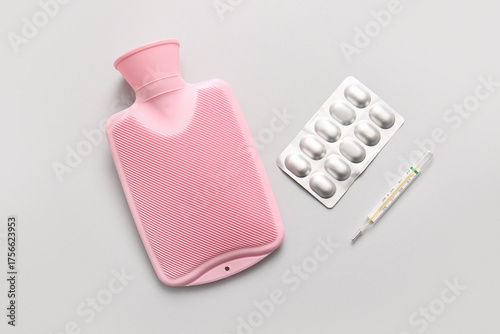 Hot water bottle with pills...