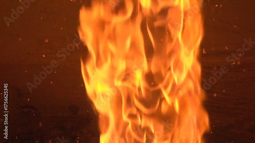 fire burning in the oven