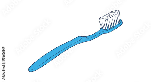 Vector  a blue toothbrush with white bristles is displayed on a white background at an angle sideways