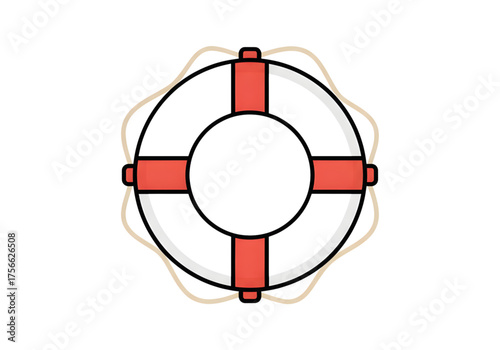 Minimal icon of a lifebuoy — no background, no shadow PNG