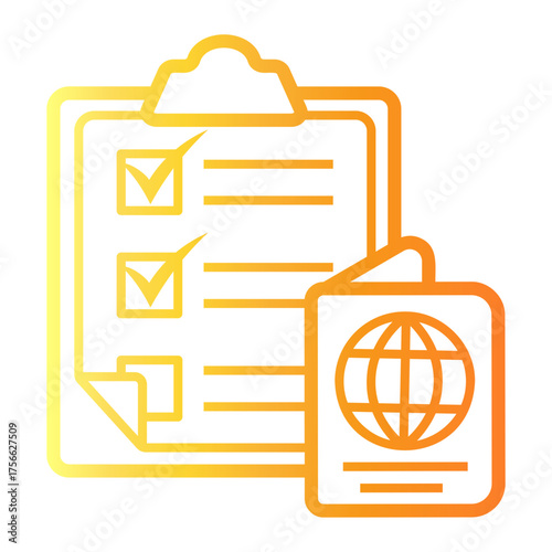 citizenship form Line Gradient Icon