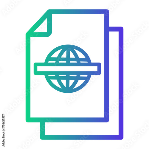 passport Line Gradient Icon