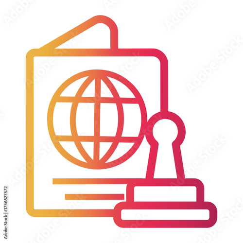 stamp Line Gradient Icon