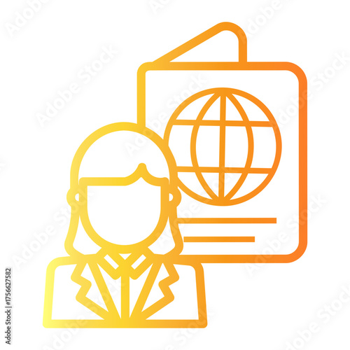 woman Line Gradient Icon