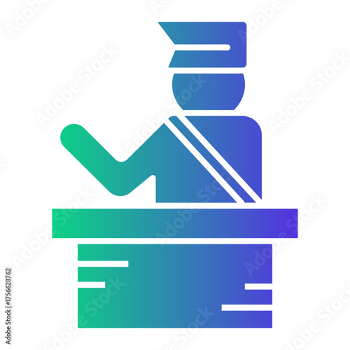 passport control Gradient icon