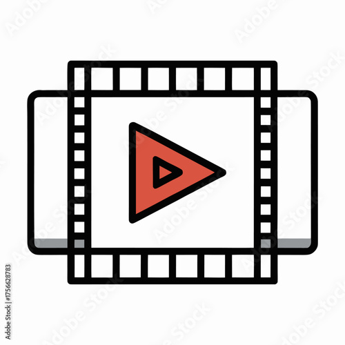 video-strip-with-play-icon-outline-vector