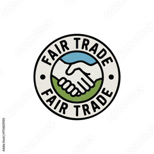 Colorful fair trade icon vector illustration