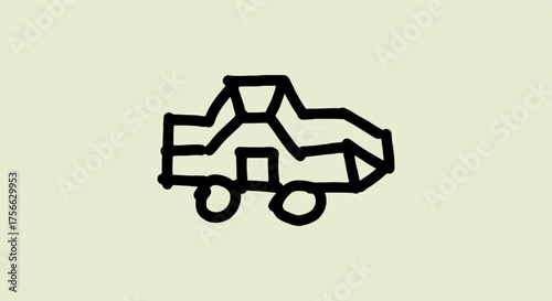 Simple hand drawn sketch of a truck on a light background