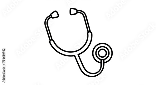 Stethoscope outline, a vital tool for medical diagnosis and healthcare, perfect for medical illustrations and designs