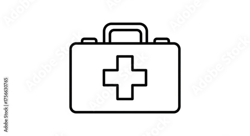 Illustration of a first aid kit, a collection of supplies and equipment used to provide initial medical care in case of injury or illness