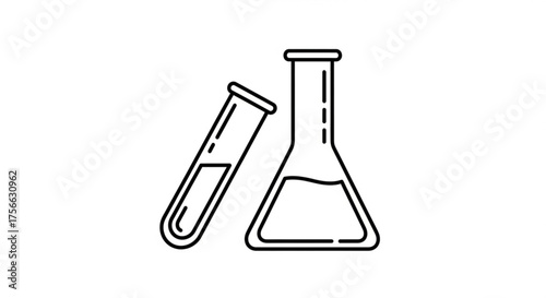 Laboratory glassware presents scientific research, experimentation, and chemical analysis for educational and industrial applications