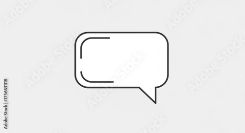 Minimalist speech bubble icon, a simple representation of communication, dialogue, and conversation in a clean and modern design