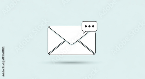 Email notification icon with speech bubble, conveying digital communication, messaging, and alerts in a simple, modern design