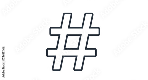 Hashtag symbol, a widely recognized symbol used on social media platforms to categorize and organize topics for easy search