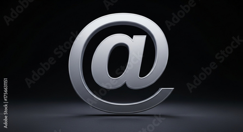The at sign on a dark background, a widely recognized symbol used in email addresses and social media handles, representing connection and communication