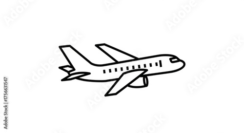 Illustration of an airplane a simple and clean design suitable for various travel and transportation related projects