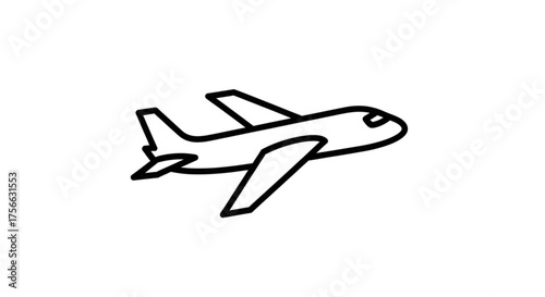Simple line drawing of an airplane a minimalist design perfect for travel, aviation, and transportation themes