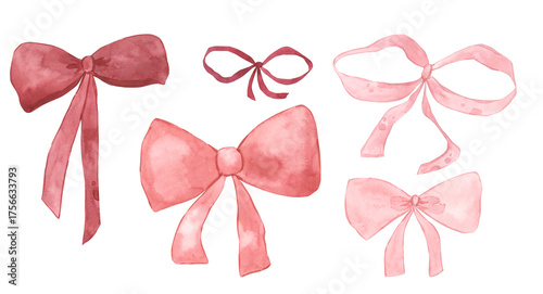 Watercolor bows illustration for kids