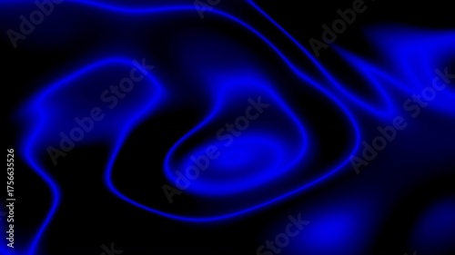 Abstract Blue Swirls Seamless Loop Background with Neon Glow