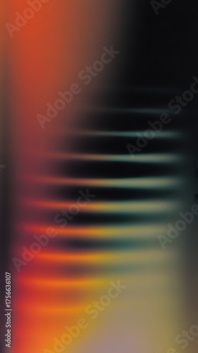 Blurry horizontal streaks of red and yellow light glow softly.