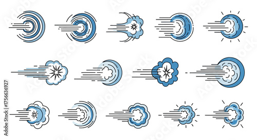 Graphic icons depict stylized wind gusts with blue and black line art