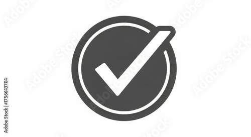 A dark gray check mark inside a circle, , representing approval, acceptance, or a positive confirmation