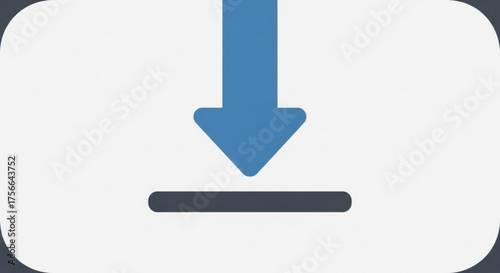 Download symbol blue arrow pointing down to a horizontal line, representing the action of downloading data or files