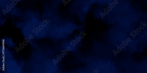 Abstract dark blue watercolor cloudiness, mist, or smog background. Dark navy blue sky with black background and blurred pattern. Vivid textured aquarelle painted art design background.	
