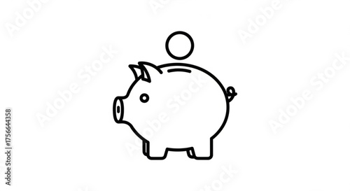 Piggy bank with coin saving money concept financial literacy and investment accumulation of funds for future needs