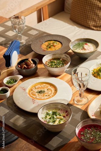 Indulge in a truly remarkable gourmet dining experience filled with vibrant and colorful dishes