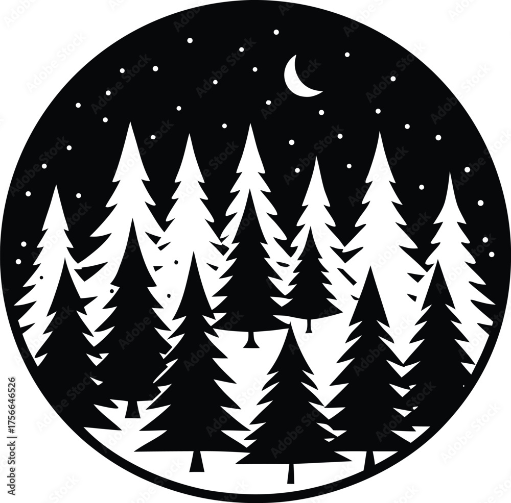 Obraz premium christmas tree vector illustration