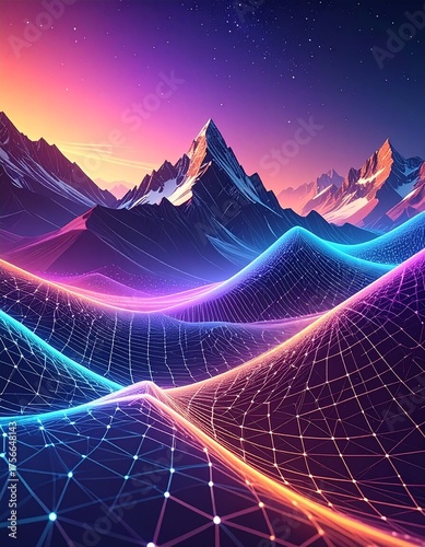 Wireframe background with plexus effect.