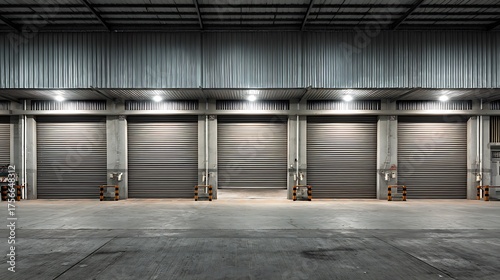 Loading Dock Doors, Commercial Warehouse Interior, Industrial Building, Steel Gates