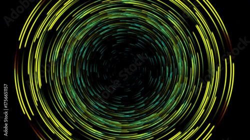 Futuristic Digital Swirl of Glowing Light Particles Seamless Loop